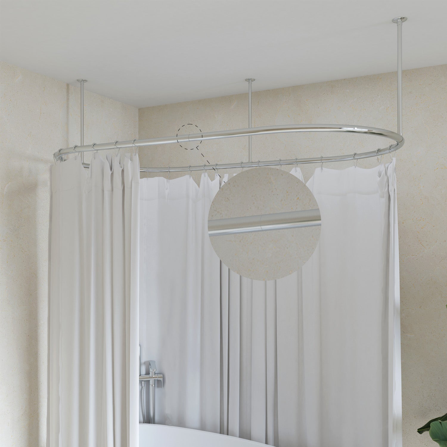 Naiture Metal Shower Rod Connector