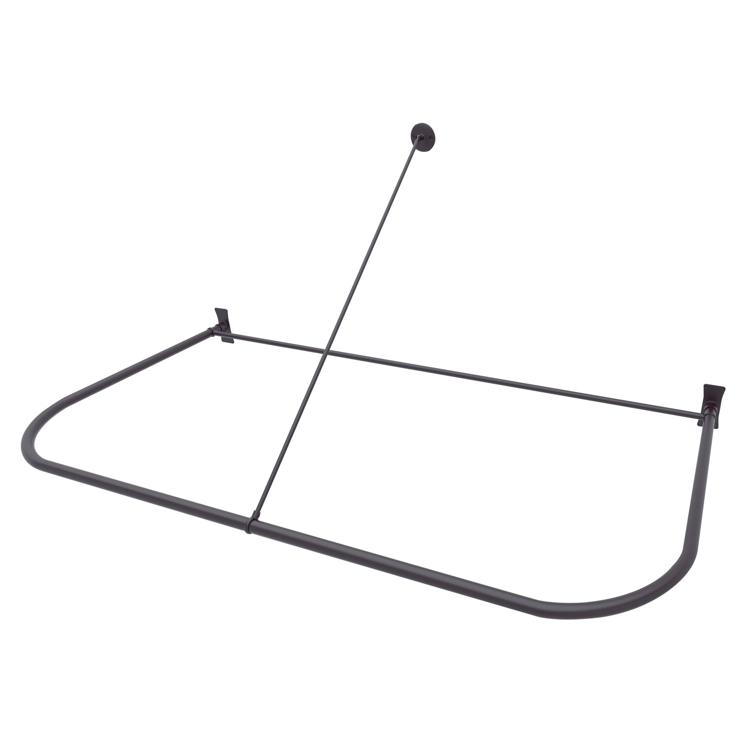 Naiture Aluminum D Shape Shower Curtain Rod, 60" x 27", Oil Rubbed Bronze finish