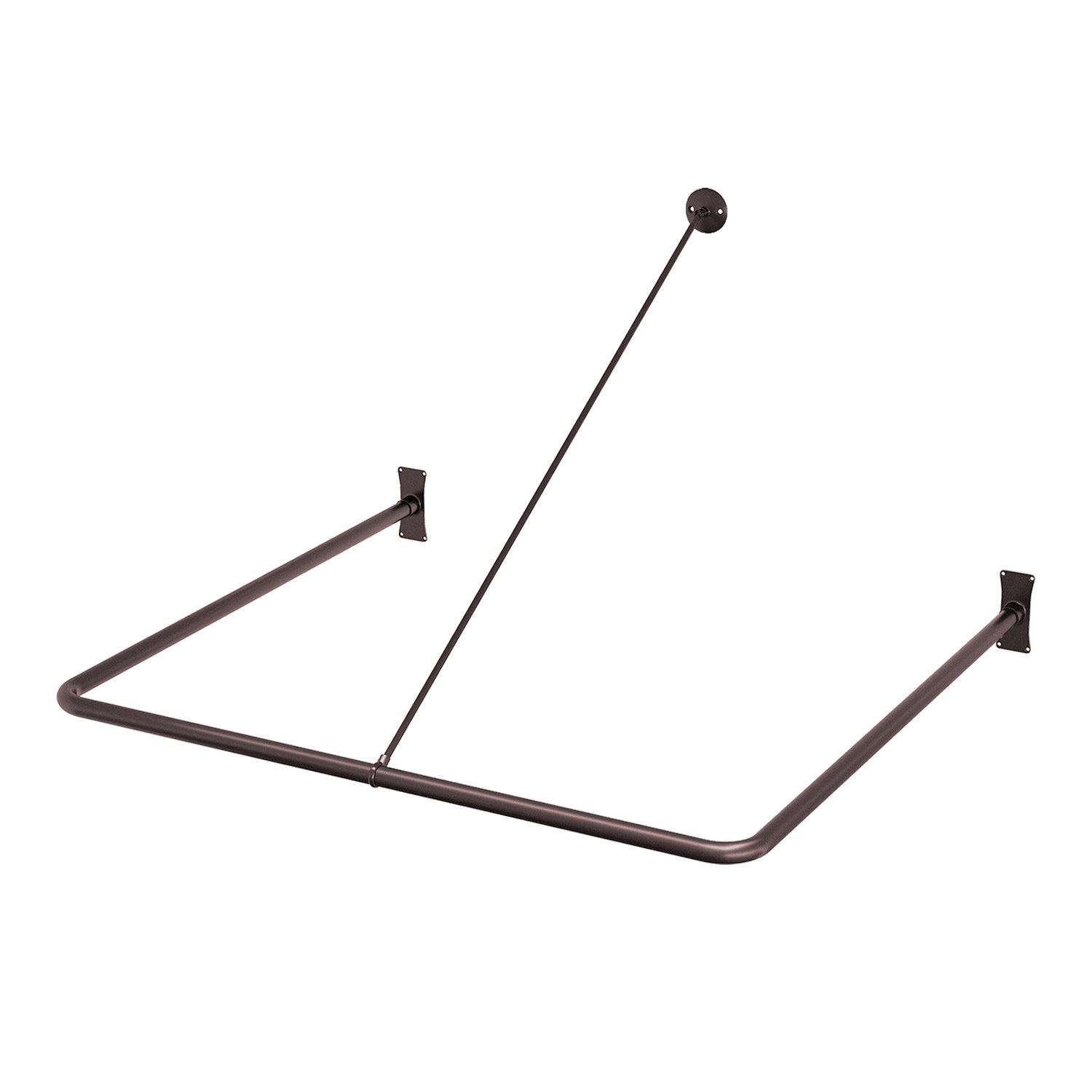 Naiture U Shape Aluminum Shower Curtain Rod, 36" x 36", Oil Rubbed Bronze