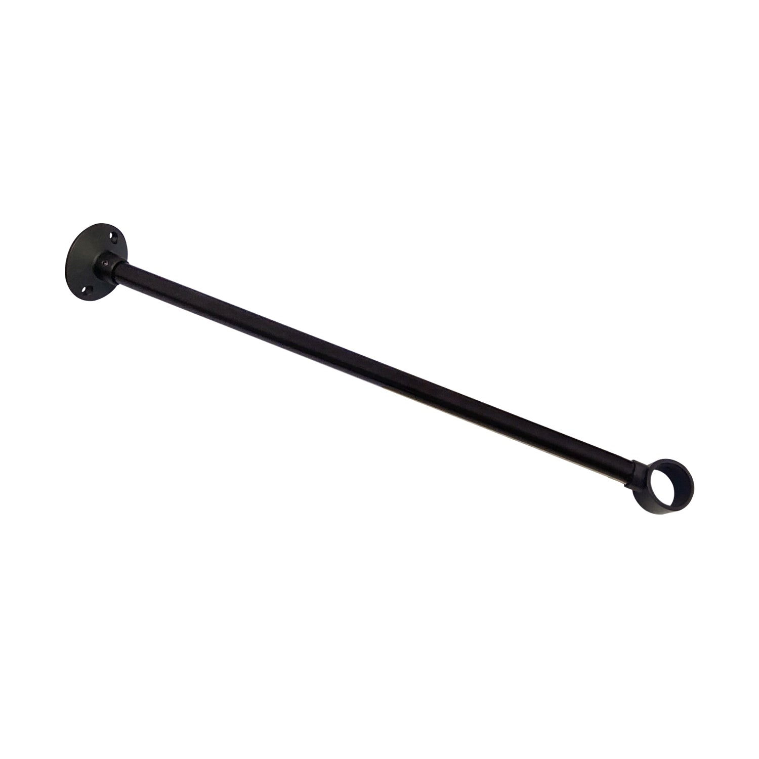 oil rubbed bronze metal pipe with circular ends on a white background