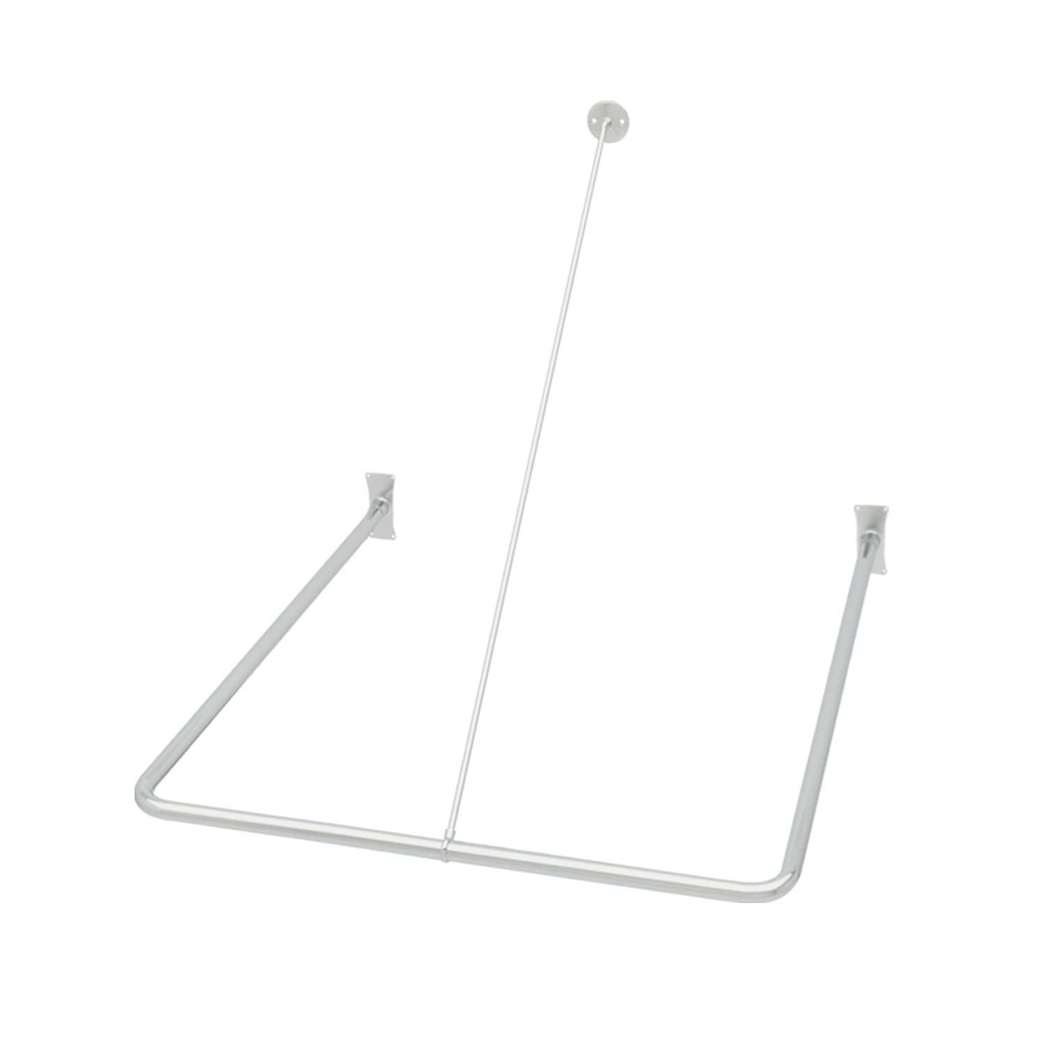 Naiture U Shape Stainless Steel Shower Curtain Rod, 36" x 36", Chrome Finish (Used, 95% New))