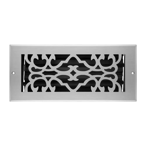 Registro de pared con rejilla Naiture, estilo tradicional, de acero inoxidable con compuerta o palanca
