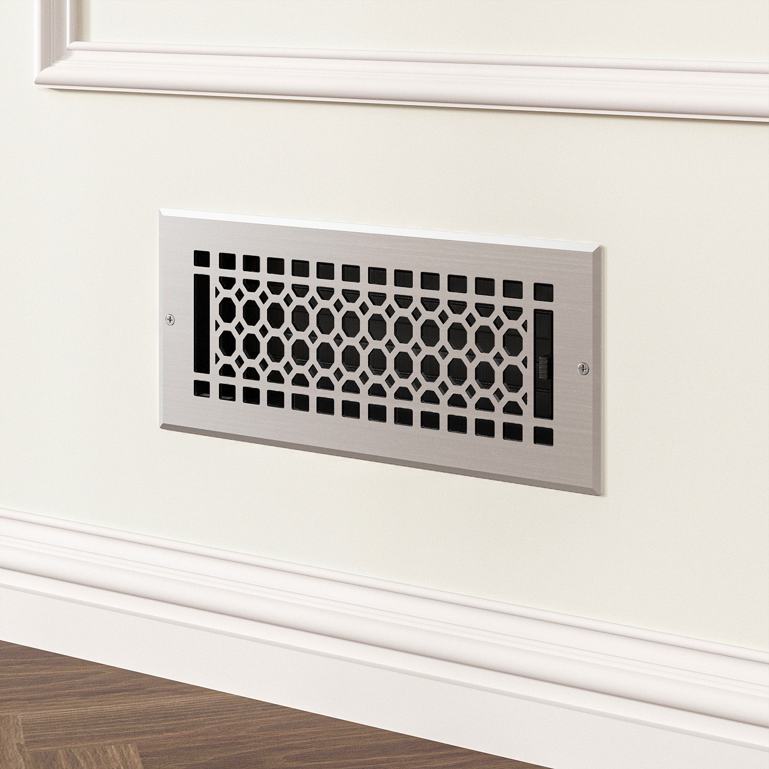 Registro de pared con rejilla Naiture, estilo panal de abeja, de acero inoxidable, con compuerta o palanca